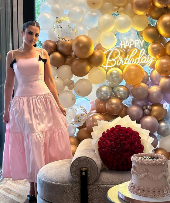 درة تحتفل بعيد ميلادها الـ 45 بإطلالة مميزة وزوجها يشاركها اللحظات الرومانسية صورة رقم 1