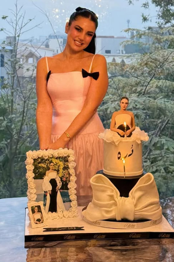 درة تحتفل بعيد ميلادها الـ 45 بإطلالة مميزة وزوجها يشاركها اللحظات الرومانسية صورة رقم 4