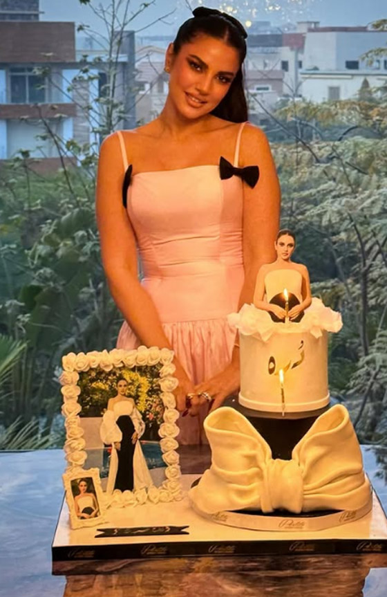 درة تحتفل بعيد ميلادها الـ 45 بإطلالة مميزة وزوجها يشاركها اللحظات الرومانسية صورة رقم 8