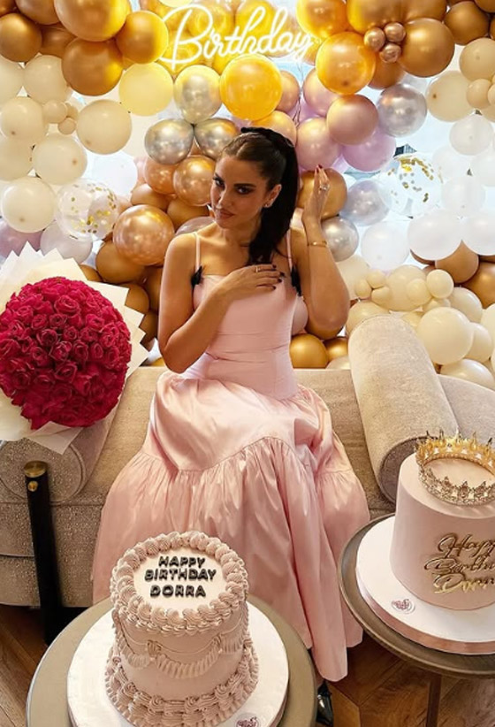 درة تحتفل بعيد ميلادها الـ 45 بإطلالة مميزة وزوجها يشاركها اللحظات الرومانسية صورة رقم 11