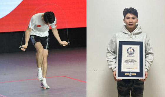 بدقيقة.. طالب صيني يسجل رقما قياسيا عالميا برياضة القفز بالحبل صورة رقم 1