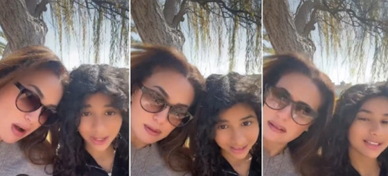 هند صبري مع ابنتها ليلى في مشهد طريف: هش هش! صورة رقم 1