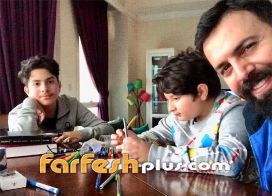 أجمل صور نجم مسلسلات رمضان تيم حسن مع زوجته وفاء الكيلاني وطليقته ديمة بياعة وولديه فهد وورد صورة رقم 4