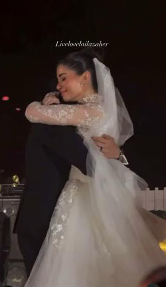 ليلى أحمد زاهر وهشام جمال بين الأهرامات يحتفلان بزفافهما بأجواء أسطورية  صورة رقم 1