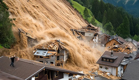 شاهدوا.. لحظة انهيار جليدي دمر قرية سويسرية بالكامل صورة رقم 6