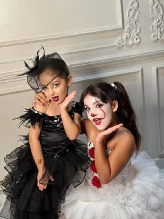 ابنتا دنيا بطمة (غزل وليلى روز) تخطفان الأنظار بملابس تنكرية من اجواء الهالوين صورة رقم 1