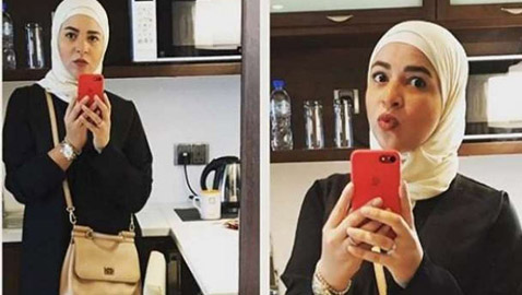 صور ايمي سمير غانم بالحجاب وعباءة سوداء..هل اعتزلت الفن؟
