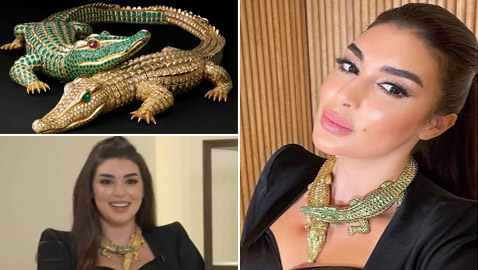 ياسمين صبري ترتدي أغلى عقد في العالم يحتوي على 120 قيراط ألماس!