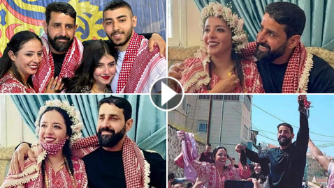 الإفراج عن سجين فلسطيني بعد 20 عاما من الأسر ولقائه بزوجته يتحول لعرس