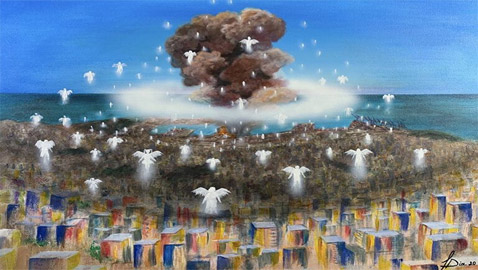 صاحبة اللوحة الأشهر لكارثة بيروت.. رسامة لبنانية تساعد 75 عائلة! صور