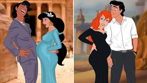 صور مدهشة تظهر نجمات وشخصيات ديزني وهن حوامل!