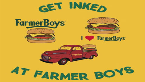 حيلة مطعم للترويج: ارسم علامتنا كوشم مقابل شطائر برغر مجانية لمدة عام