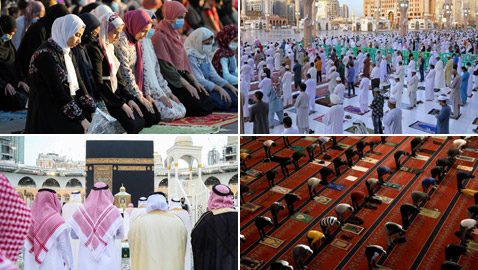 بالصور: المسلمون يؤدون صلاة عيد الفطر حول العالم