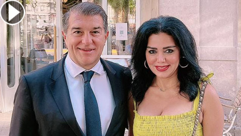 صور رانيا يوسف مع رئيس نادي برشلونة وتعلق: (هو طلب يتصور معي)! فيديو