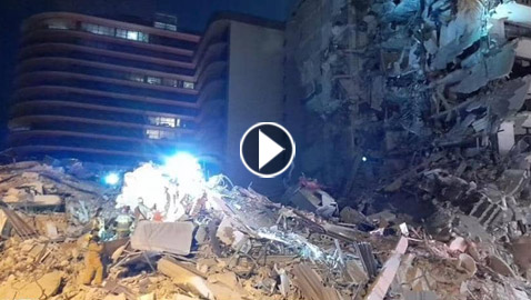 بالفيديو.. عملية إنقاذ ضخمة بعد انهيار مبنى في مدينة أميركية
