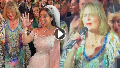 فيديو: يسرا تغني (3 دقات) و(جت الحرارة) بحفل زفاف إسراء