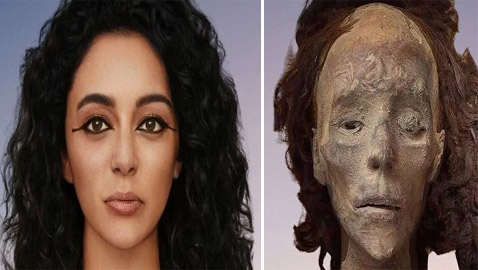 جميلة بشعر لافت.. شاهدوا أقرب شكل تصوري للملكة الفرعونية تي