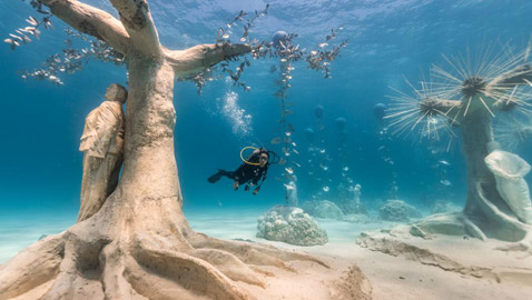 غابة غارقة من المنحوتات تنمو تحت الماء في البحر الأبيض المتوسط
