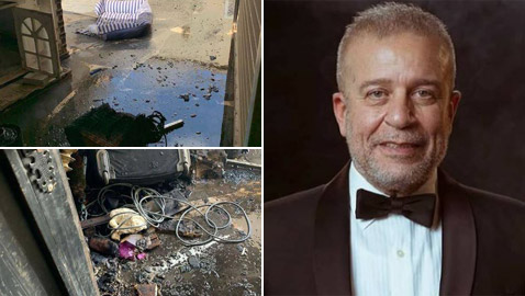 سيجارة أشعلت حريقا.. نار التهمت منزل الفنان شريف منير