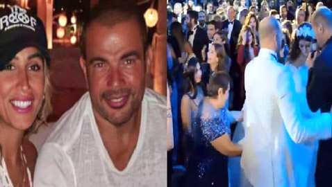 فيديو لدينا الشربيني تغني وترقص امام عمرو دياب