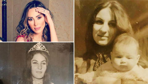 صور ورد الخال طفلة بأحضان والدتها ملكة الجمال والشاعرة السورية
