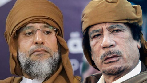 القذافي الابن عاد بالرداء الليبي وبنفس اللون الذي اشتهر به والده