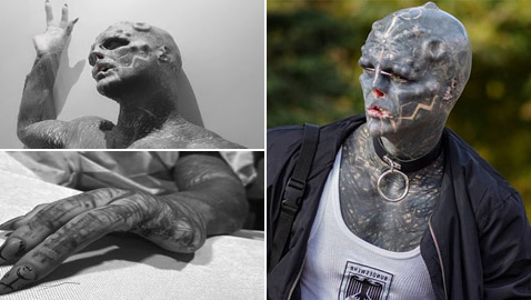 صور صادمة: شاب يشوه وجهه ويقطع أصابعه ليشبه الكائنات الفضائية!