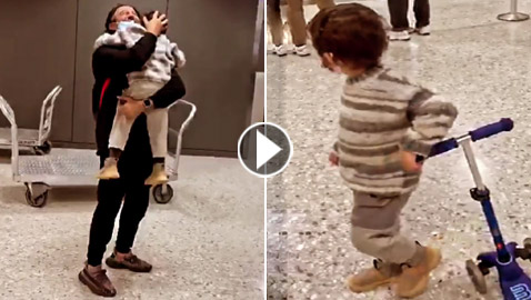 فيديو مؤثر: ابن قصي خولي يهرع لوالده راكضا في المطار ويحتضنه صارخا (أبي!)