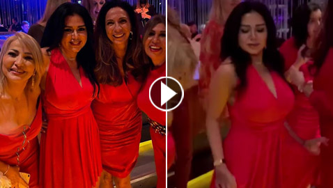رانيا يوسف وسهرة رقص احتفالا بعيد ميلادها في إسبانيا (صور وفيديو).. الكل يرتدون الأحمر!