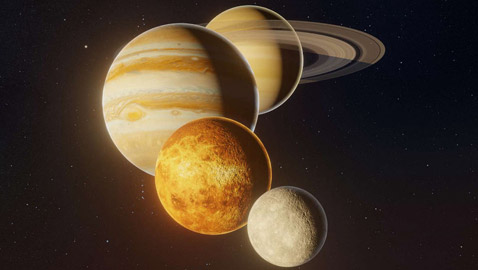 اصطفاف الزهرة وزحل والمشتري والقمر بحدث فلكي نادر يُرى بالعين المجردة