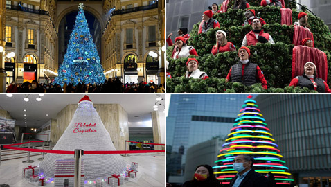 بالصور: أشجار عيد الميلاد غير التقليدية لعام 2021 بمختلف أنحاء العالم