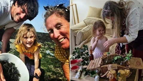 عائلة تحتفل بأعياد الكريسماس بطريقة صديقة للبيئة