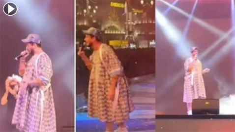 صور وفيديو :الفنان سعد المجرد يثير الجدل جراء إطلالته الغريبة في حفل بدبي