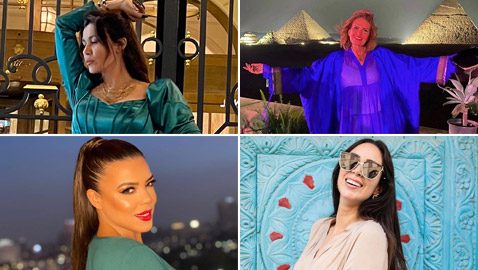 يسرا أمام الأهرامات ونادين الراسي بفستان قصير.. 10 لقطات لنجوم الفن في 24 ساعة
