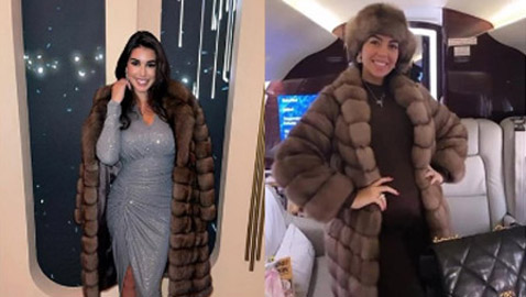 صور ياسمين صبري في ورطة! تقلد جورجينا صديقة رونالدو من جديد وتلبس نفس معطف الفرو!