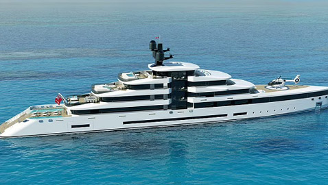 بالصور:يخت فاخر مصمم ليبدو كناطحة سحاب فخمة