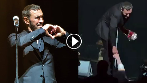 فيديو: كاظم الساهر بتردد باستلام باقة ورد ويحذر من فيروس كورونا “لا مزح معه!”