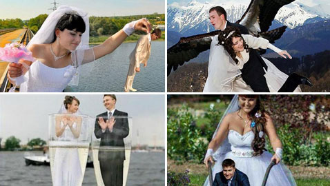  من روسيا مع الحب: صور مضحكة لعرائس وعرسان يوم الفرح