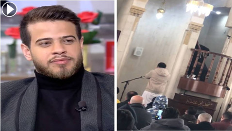أدهم نابلسي يرفع الأذان لصلاة الجمعة من أحد مساجد الأردن