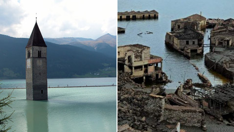 صور: بلدات غارقة غمرتها المياه وأعادها الجفاف كأشباح من الماضي!