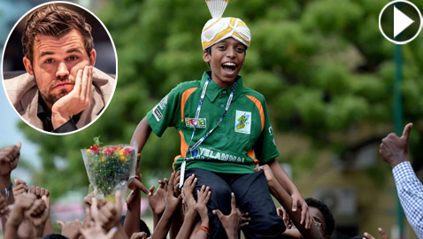 فيديو وصور: هندي عمره 16 عاما يفوز على بطل العالم في الشطرنج