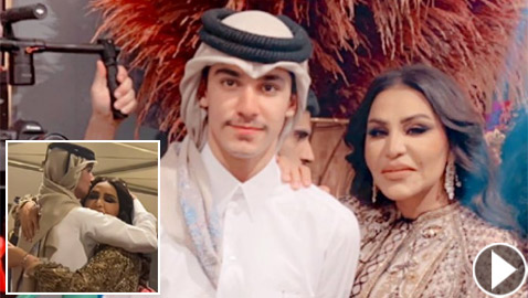 فيديو: ابن أحلام يحضن والدته ويقبلها ويخطف أنظار الجمهور