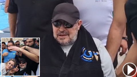 صور وفيديو: جورج وسوف على الشاطئ جالسا على كرسي متحرك والجمهور حوله..