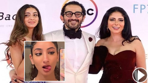 فيديو: لي لي ابنة منى زكي وأحمد حلمي تستفز الجمهور بحركة 