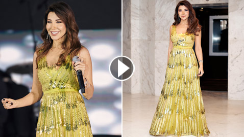 فيديو وصور نانسي عجرم بفستان أصفر أنيق تصميم إيلي صعب، والجمهور: 