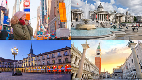 بالصور: إليكم ساحات مدن جذابة في أشهر الوجهات السياحية بالعالم