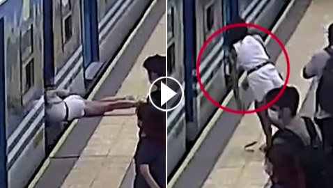 فيديو معجزة: نجاة امرأة بأعجوبة بعدما وقعت أسفل قطار متحرك!