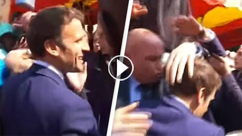 رشق الرئيس الفرنسي ماكرون بالطماطم بأول جولة ميدانية له منذ فوزه! فيديو