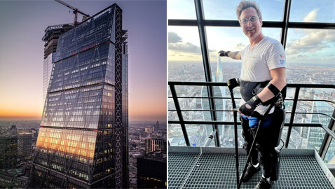 رجل مشلول يصعد 51 طابقا ويحطم رقما قياسيا بموسوعة غينيس!