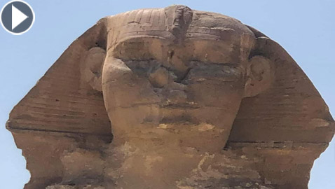 فيديو لتمثال أبو الهول وهو 